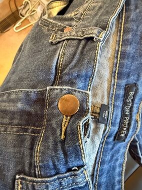 Boston Proper Blue Denim Jeans With Slight Distressing